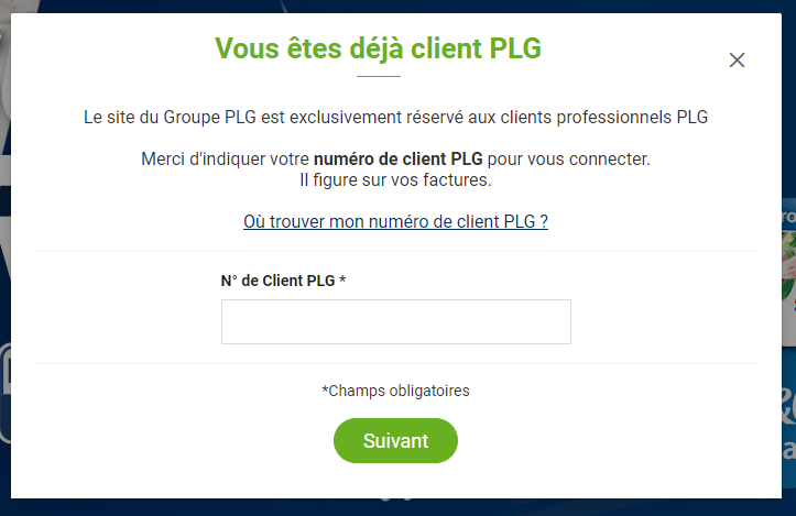 Renseignez votre numéro de code client