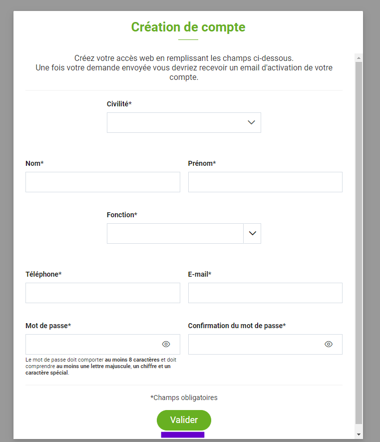 Formulaire à compléter