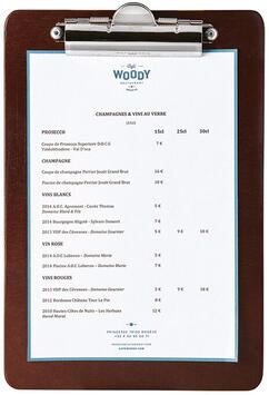 PORTE-MENU AVEC PINCE BOIS FONCÉ A5 25 X 17 CM