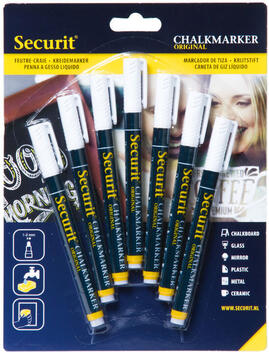 FEUTRES CRAIE POINTE 1-2 MM BLANC X7