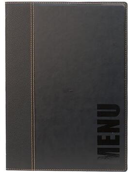 TRENDY PROTÈGE-MENU SIMILI CUIR A4 NOIR