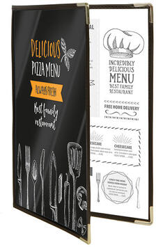 PROTÈGES-MENU 4 PAGES FORMAT A4 37,5 X 27 CM X3