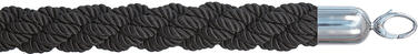 CORDE TRESSÉE NOIRE EMBOUT EN ACIER INOXYDABLE 150 CM