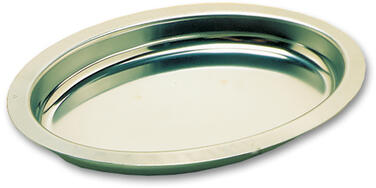 PLAT À GRATIN OVALE EN ACIER INOXYDABLE 37 X 24 CM