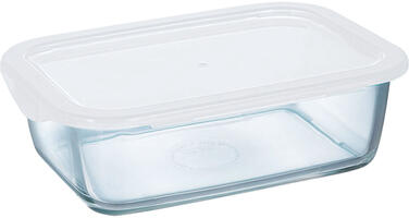 BOÎTE REPAS RECTANGULAIRE À COUVERCLE 21X15 CM, 122 CL