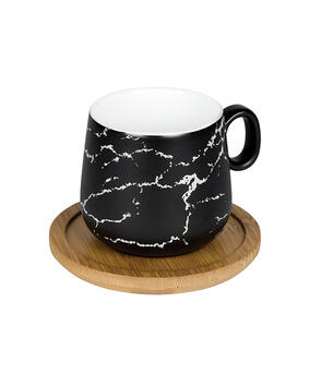 TASSE A CAFE MARBRE AVEC SOUS COUPE 20CL