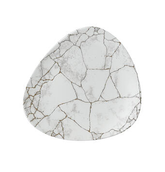 KINTSUGI AGATE GREY ASSIETTE TRIANGLE PLATE 22,9 CM