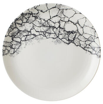 KINTSUGI ACCENTS QUARTZ BLACK ASSIETTE PLATE Ø 28 CM