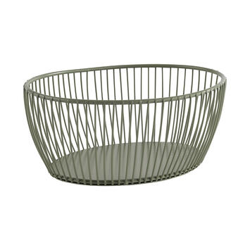 CORBEILLE PAIN FILAIRE METAL OVALE D20X15CM VERT