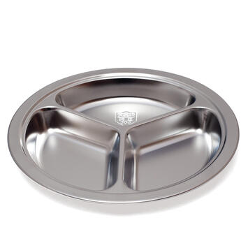 ASSIETTE EN INOX Ø 20 CM 3 COMPARTIMENTS