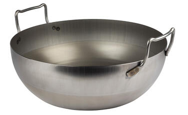 BASSINE À FRITURE EN TÔLE D'ACIER NOIRE SANS PANIER 45 CM
