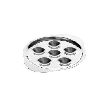 PLAT EN ACIER INOXYDABLE 6 ESCARGOTS