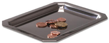 PLATEAU ADDITION EN ACIER INOXYDABLE 17 X12 CM