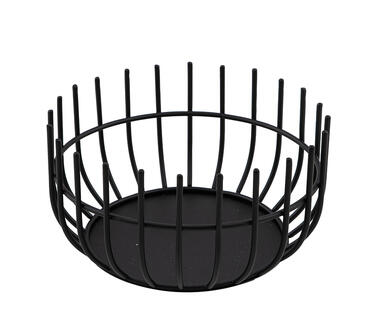 CORBEILLE EN MÉTAL LAQUÉ RONDE NOIRE Ø 20 CM H 10 CM