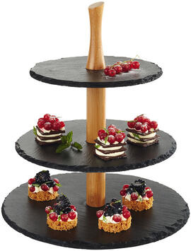 SUPPORT EN ARDOISE 3 ÉTAGES POUR GÂTEAU