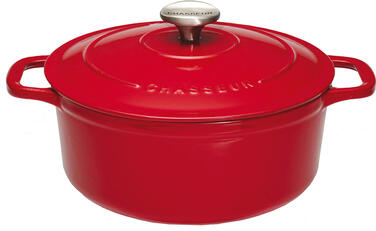 LE CHASSEUR COCOTTE RONDE AVEC COUVERCLE ROUGE 18 CM
