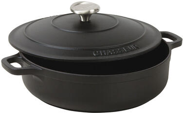 LE CHASSEUR COCOTTE BASSE AVEC COUVERCLE NOIRE 20 CM