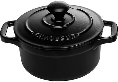LE CHASSEUR COCOTTE RONDE AVEC COUVERCLE NOIRE 10 CM