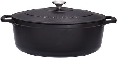 LE CHASSEUR COCOTTE OVALE AVEC COUVERCLE NOIRE 25 X 19 CM