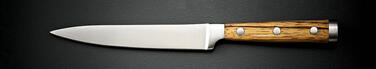 COUTEAU A STEAK AZAWAK LAME LISSE MANCHE BOIS CLAIR