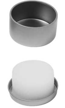 ÉPONGE LUSTRANTE RONDE POUR CHAUSSURES BOÎTE MÉTAL X250