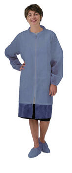 BLOUSE POLYPROPYLÈNE FERMETURE ZIPPÉE 2 POCHES SANS ELASTIQUE POIGNETS 40G 106CM TAILLE XL BLEU FONCÉ X25