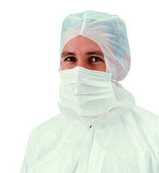 HEAUME POLYPROPYLÈNE ÉLASTIQUE ET MASQUE INTÉGRÉ BLANC X50