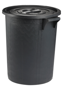 POUBELLE IMMEUBLE 75L SANS COUVERCLE MODELE HAUT NOIR