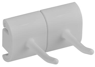 SUPPORT MURAL HYGIENIQUE MODULE DOUBLE CROCHET 82MM BLANC
