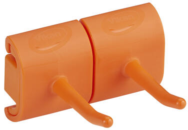 SUPPORT MURAL HYGIENIQUE MODULE DOUBLE CROCHET 82MM ORANGE
