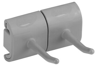 SUPPORT MURAL HYGIENIQUE MODULE DOUBLE CROCHET 82MM GRIS