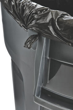 POUBELLE BRUTE ROND 167L GRIS AVEC CONDUIT AERATION