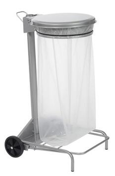 SUPPORT SAC COLLECROULE 110L 2 ROUES A PEDALE GRIS METAL