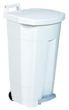 POUBELLE A PEDALE BOOGY 90L 2 ROUES BLANC / BLANC