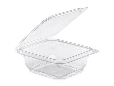 BOÎTE À COUVERCLE CHARNIÈRE PLASTIQUE APET 250ML TRANSPARENT X600