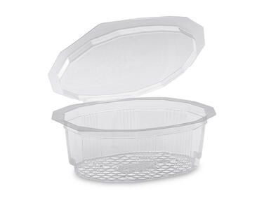 BOITE APET A COUVERCLE CHARNIÈRE RENTRANT CRISTAL 250ML X600