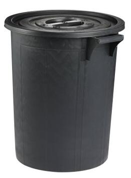 POUBELLE IMMEUBLE 75L MODELE HAUT NOIR
