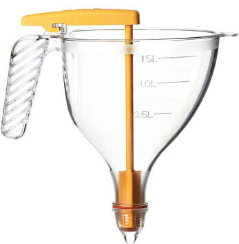 ENTONNOIR GRADUÉ PISTON COPOLYESTER TRANSPARENTSUPPORT 4 DOUILLES 1.5 L