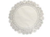 DENTELLE RONDE PAPIER Ø 15CM BLANC X250