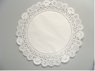 DENTELLE RONDE PAPIER Ø 30CM BLANC X250
