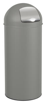 POUBELLE DOME A TRAPPE 45L GRIS METAL