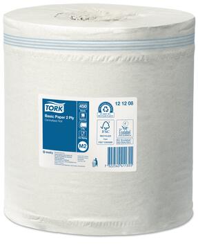 BOBINE DEVIDAGE CENTRAL TORK M2 BLANC 450 FORMATS 2 PLIS 18X30CM ECOLABEL X6