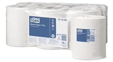 BOBINE DEVIDAGE CENTRAL TORK M2 BLANC 450 FORMATS 2 PLIS 18X30CM ECOLABEL X6