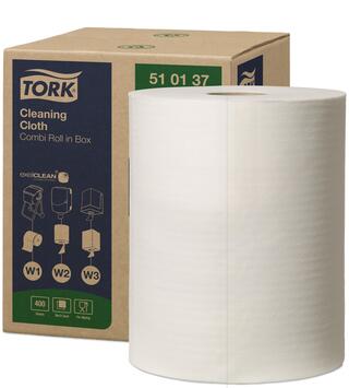 FORMAT NON TISSE USAGE UNIQUE TORK TORK COMBI ROLL W1/2/3 38X43CM BLANC ECOLABEL EU X400 FORMATS