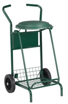 CHARIOT DE VOIRIE MOBISAC 110L AVEC COUVERCLE ROUES CAOUTCHOUC VERT