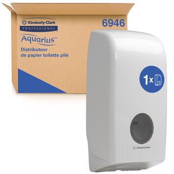 DISTRIBUTEUR DE PAPIER TOILETTE PLIÉ AQUARIUS BLANC