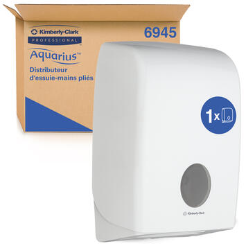 DISTRIBUTEUR D’ESSUIE-MAINS PLIÉS AQUARIUS™ BLANC