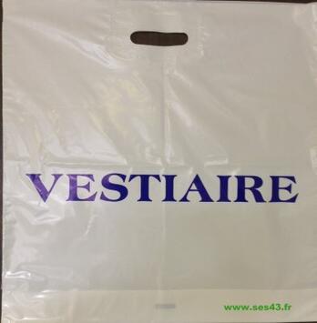 SAC BRETELLES VESTIAIRE POLYETHYLÈNE BASSE DENSITÉ 50µ 50X50CM BLANC X500