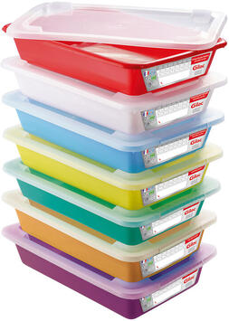 BACS PEHD DE COULEUR POUR PLATS TÉMOINS 35X23.5X7 CM X7
