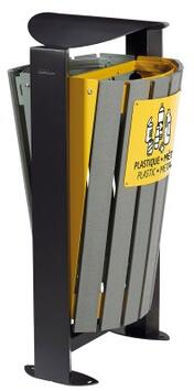 CORBEILLE SUR PIED ARKEA ETIK 2X60L GRIS / JAUNE